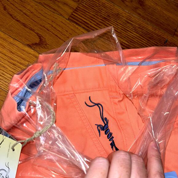 TrueFlies Manasota Chino Pant Rum Punch Coral Mens Size 38" x 30" NWT NEW - Picture 4 of 4